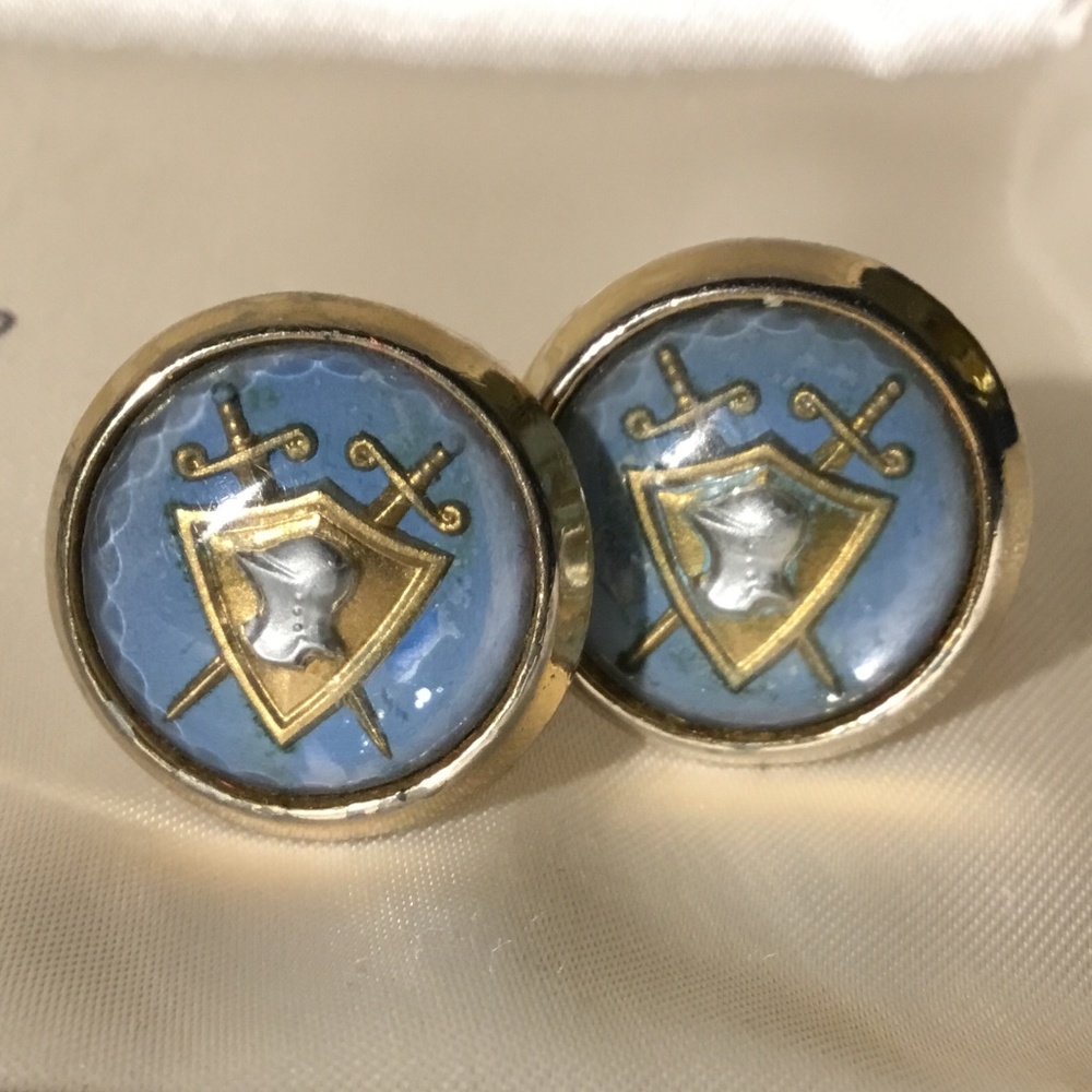 Vintage Hickok Cuff Links Knight Armor Swords